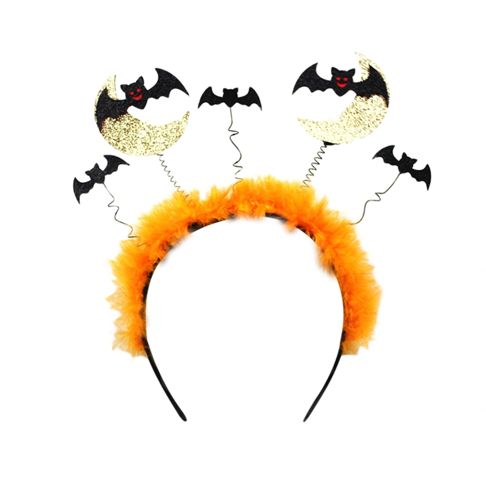 Halloween Moon Bat Headband Cosplay Hair Band Headpiece Party Hair Accessories for Adults Kids Costume Props