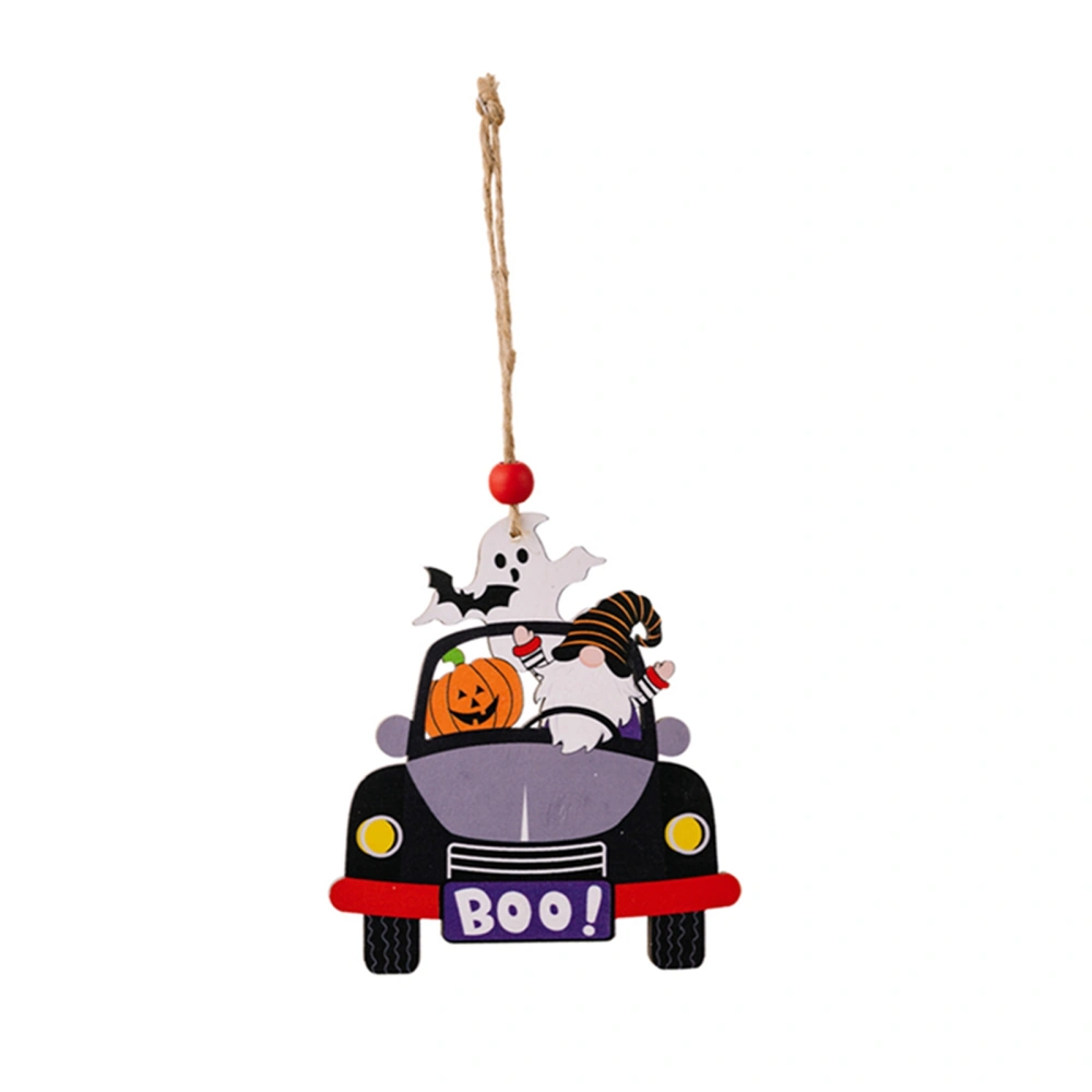 Halloween Tree Decorations Hanging Wooden Pumpkins Gnomes Ghosts Car for Door Window Wall Indoor Outdoor Party Supplies