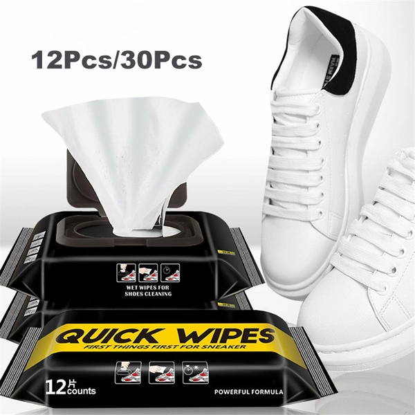 12/30pcs Disposable Shoe Wipes Small White Shoe Cleaning Tools Shoes Care Useful Fast Scrubbing Quick Clean Wipes