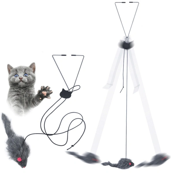 1 PC Cat Toys Adjustable Doors and Windows Suspension Interactive Mouse Cat Toys Kitten Self-play Pet Toys