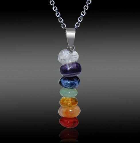 7 CHAKRA Healing Yoga Necklaces Colorful Beads Healing Natural Stone Pendant Necklaces Yoga Balancing Stone Necklace