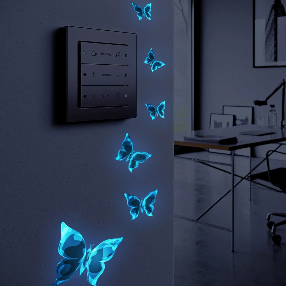 Blue Luminous Small Butterfly Bedroom Living Room Luminous Stickers