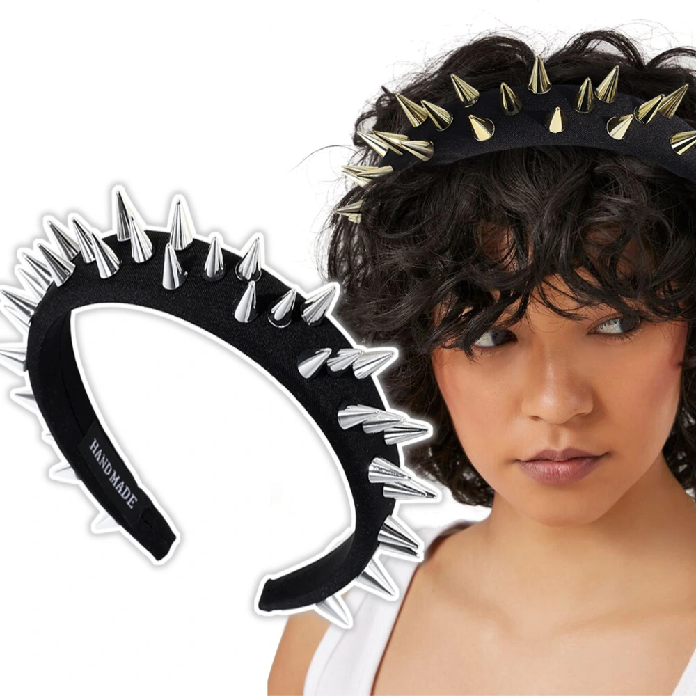 Exaggerated Design Rivet Black Hair Hoop