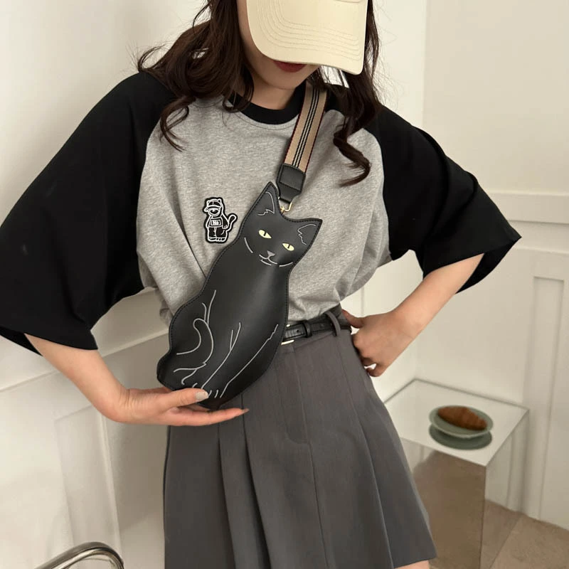 Cute Cat Women's Chest Bag Simple Printing
