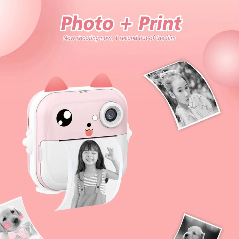 Children's Cartoon Digital Mini HD Selfie Beauty Printing Camera