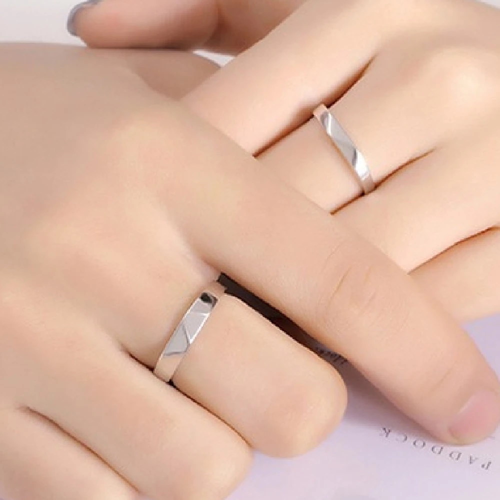 Fashion Nude Rhombus Couple Ring