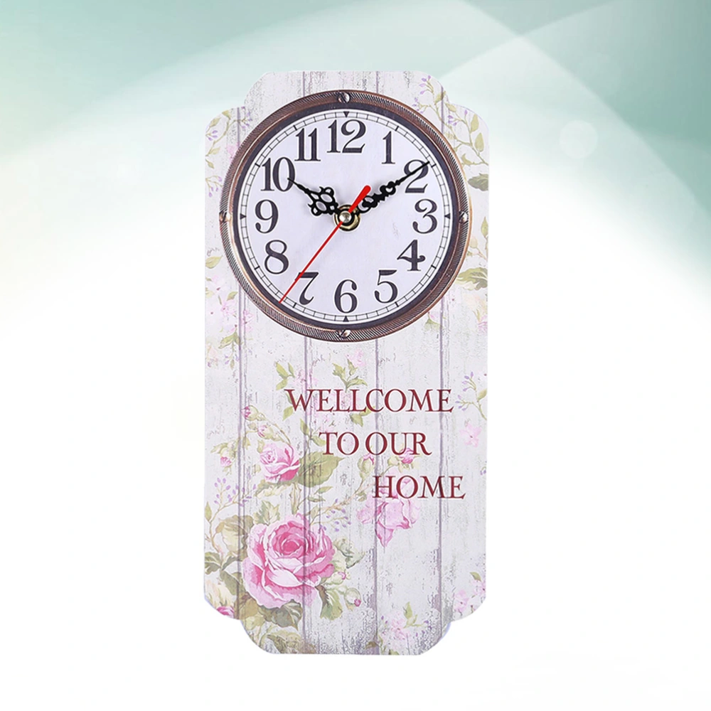 Wooden Square Wall Clock Home Living Room Creative Decorative Wall Clock Household Bedroom Hanging Bar Decor without Battery