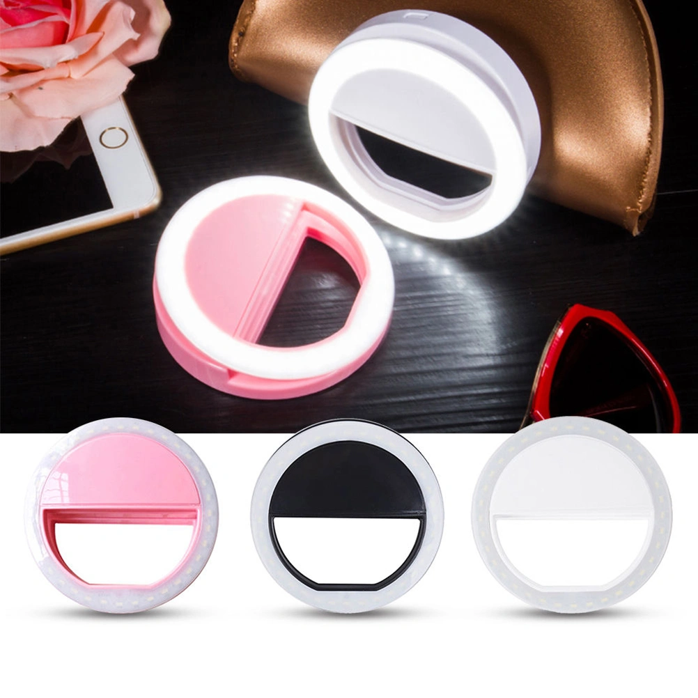 Selfie Flash LED Phone Camera Photography Ring Light For iPhone Android Phone (Pink)