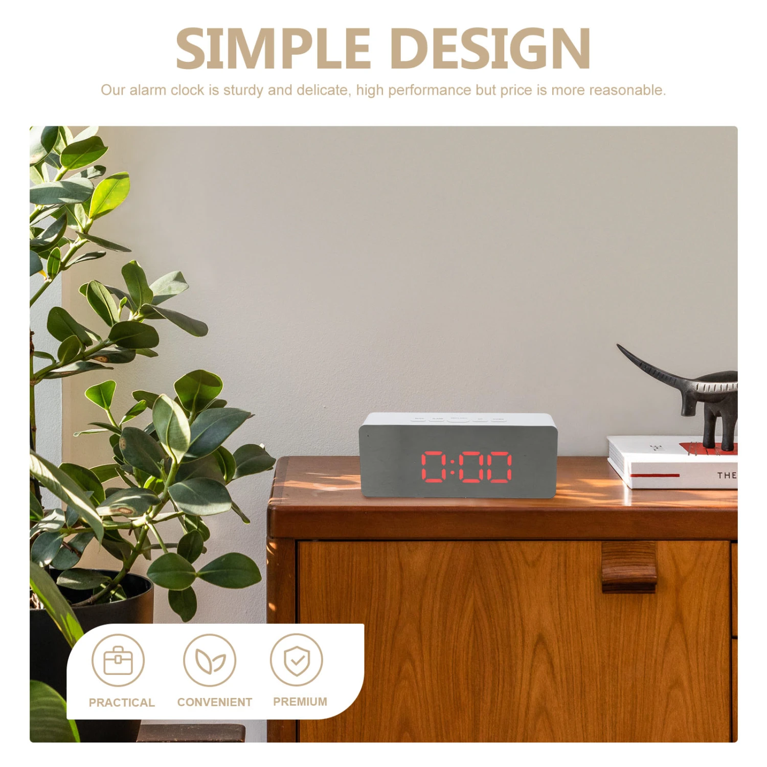 Desktop Electric Alarm Clock Large Display Digital Clock Bedroom Alarm Clock