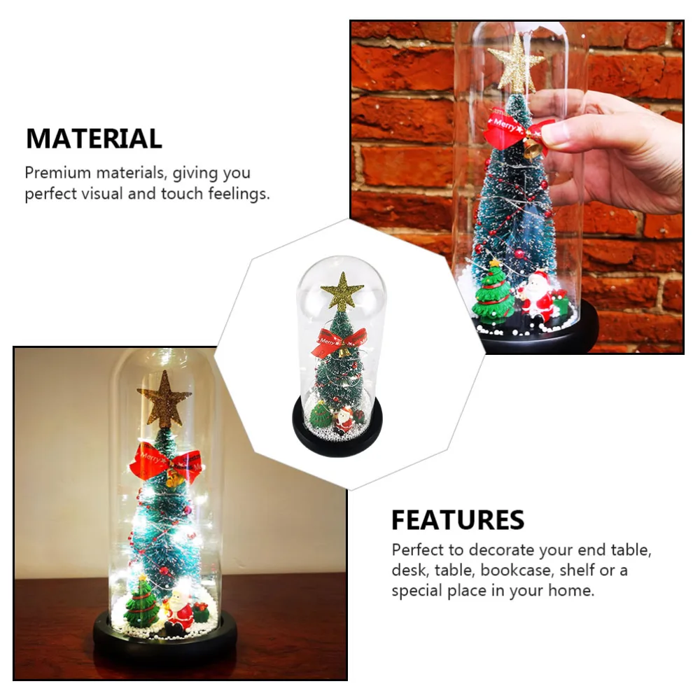 1Pc Home Tabletop Tree Light Decorative Luminous Tree Craft Christmas Supply