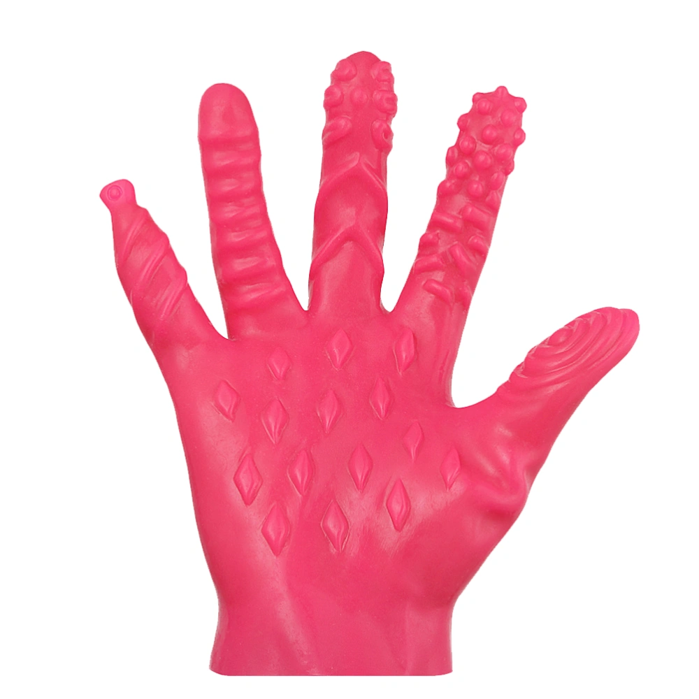 Novelty Dildo Gloves Artificial Penis Flirting Masturbation Toy Sex Toy for Women Lovers (A Style, Pink)