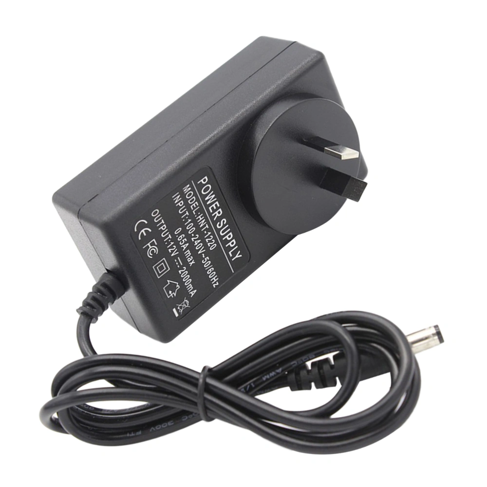 12V 2A AC 100-240V Universal Power Supply Charger 5.5*2.1DC Port for External Hard Drive Wlan Router LCD Monitor TV Box Recorder  Speaker with AU Plug