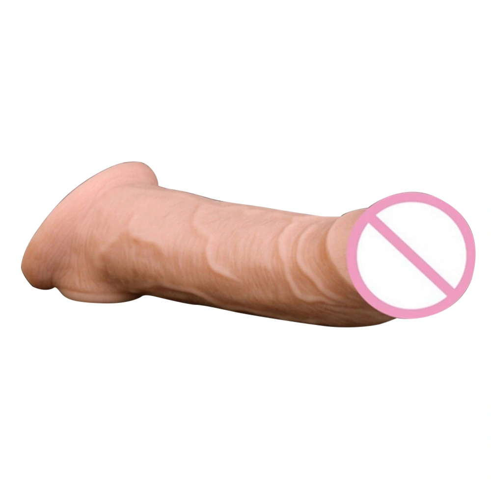 Flexible Extender Realistic Dildo Stretchy Penis Sleeve with Scrotum Testicles Ring(Style B)