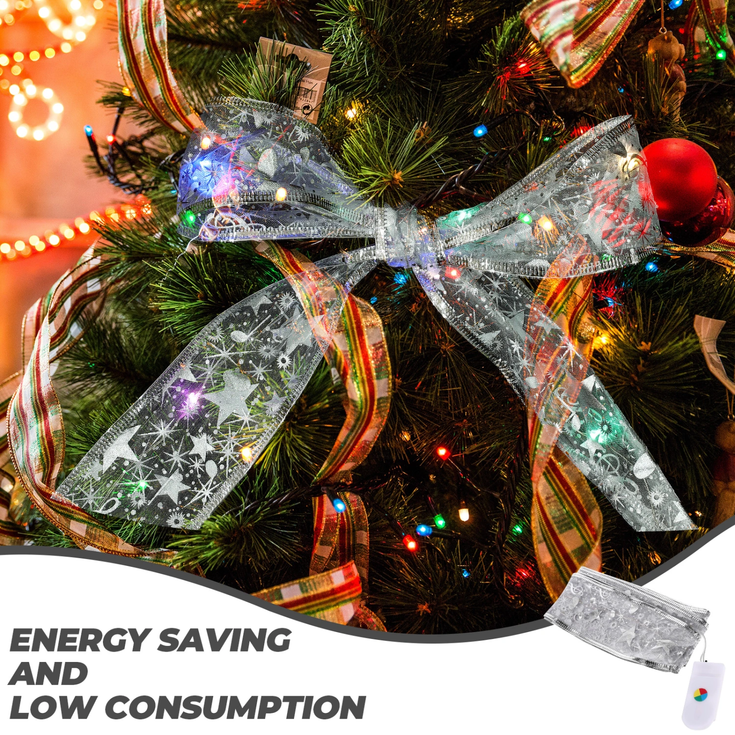 Xmas Tree Lamp String Ribbon Festival Party Lamp Festival Light LED Lamp Decor