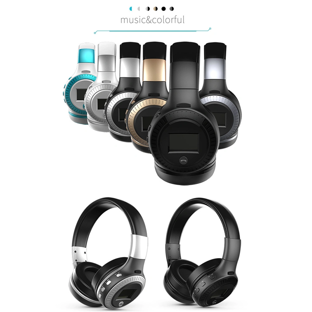 Portable Multifunction Foldable  Wireless Headset Over Ear Headphones with Microphone (Black)