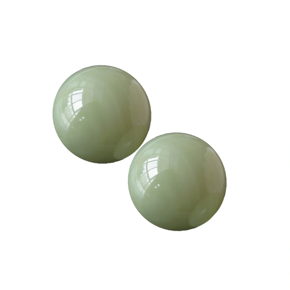 1 Set/2 Pcs Natural Afghan Jade Handball White Onyx Health Care Ball Exersice Stress Relief Wrist Balls for Elder Daily Use (Random Grain)