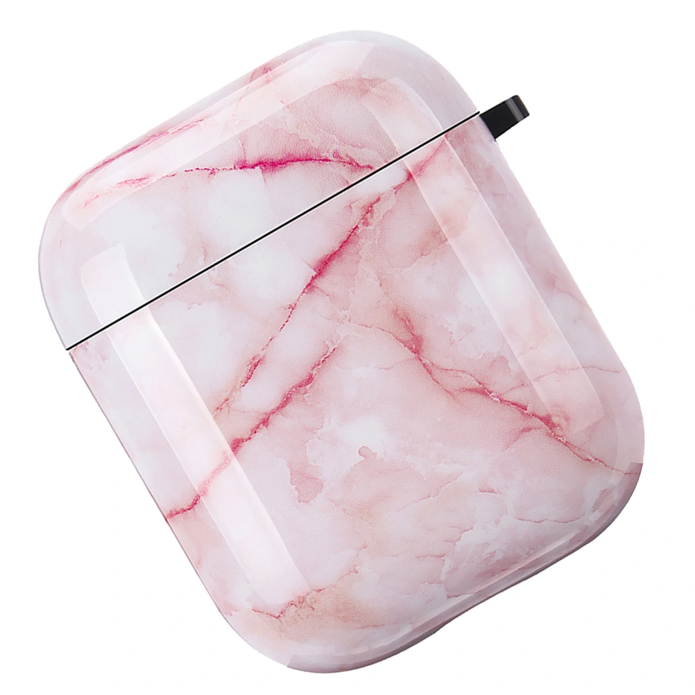 Wireless Earphone Protector TPU Protective Headset Case Universal Cover Compatible for AirPods 1/2 (Pink Marbling)