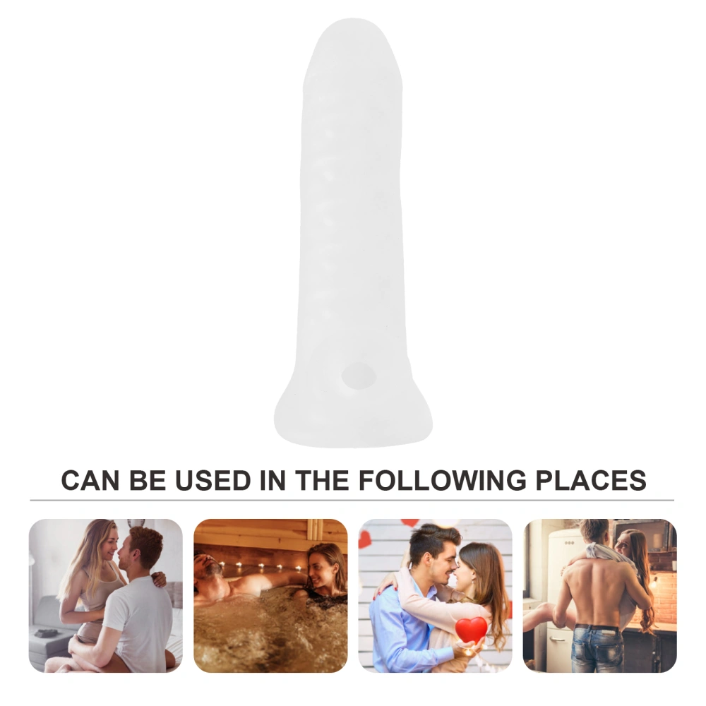 1pc TPE Penile Cover Penis Lengthening Sleeve Vagina Stimulator Sex Massage Toy Adult Supply White