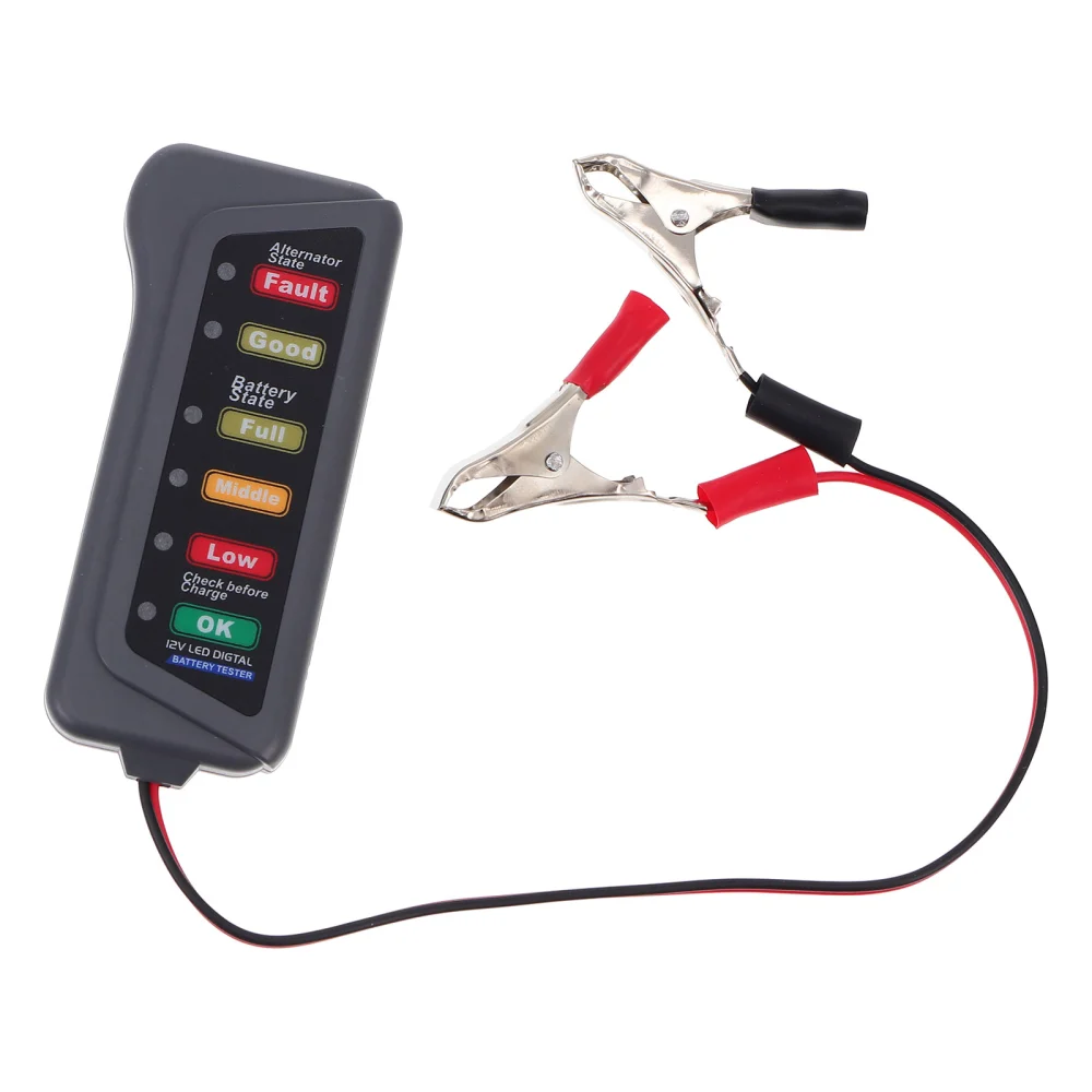 Car Battery Alternator Tester 12V Digital LED Indicator Battery Analyzer