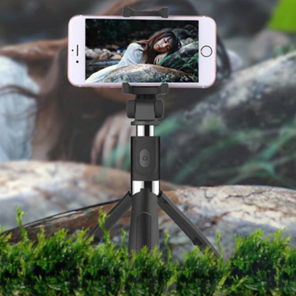 Mobile Phone Holder Tripod Camera With Wireless Remote Self-Timer Artifact Rod For Phones (Black)