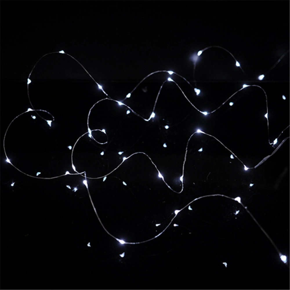 LED String Lights Battery Powered 20 LEDs / 6ft (2m) Ultra Thin Copper Wire Rope Lights for Trees Wedding Parties Bedroom (Pure White Light)