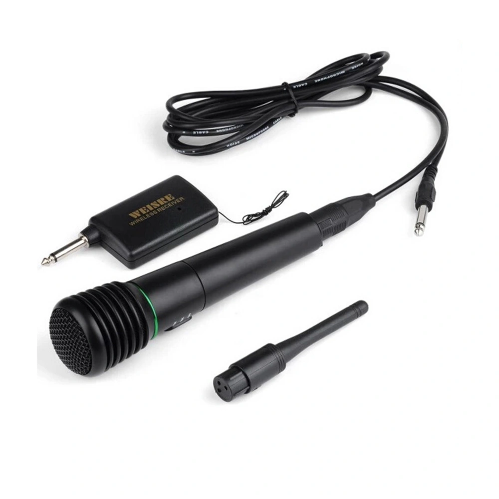 2in1 Handheld Wired & Wireless Cordless Microphone Karaoke System Undirectional (Black)