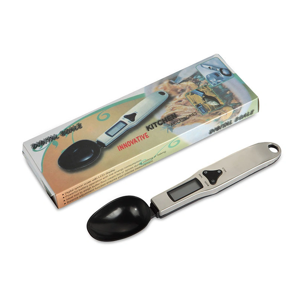 500g/0.1g Mini Electronic Digital Innovative Spoon Scale LCD Display Electronic Measuring Spoon Household Supplies Food Weight Scale for Kitchen (Black)
