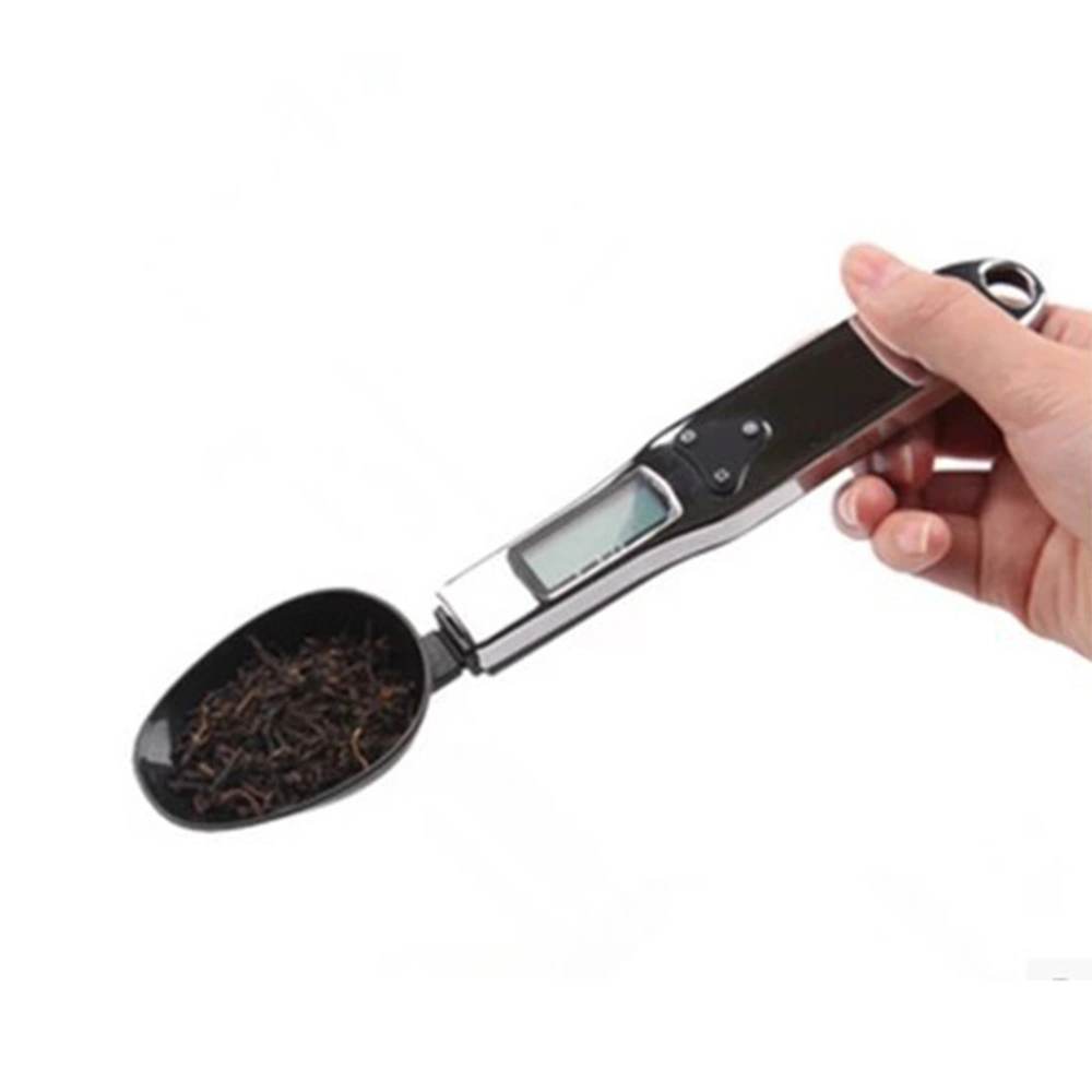 500g/0.1g Mini Electronic Digital Innovative Spoon Scale LCD Display Electronic Measuring Spoon Household Supplies Food Weight Scale for Kitchen (Black)