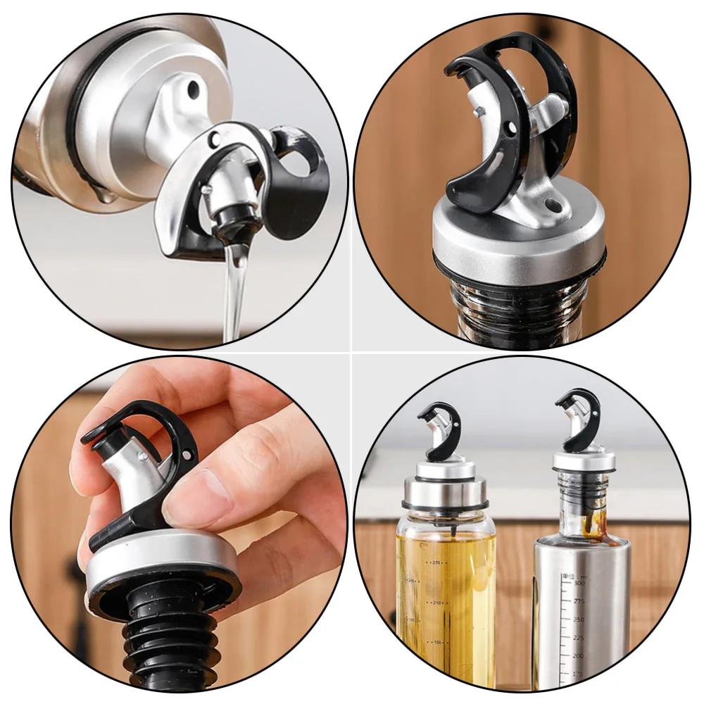 6Pcs Practical Oil Pourers Oil Bottle Stoppers Oil Bottle Accessories (Assorted Color)