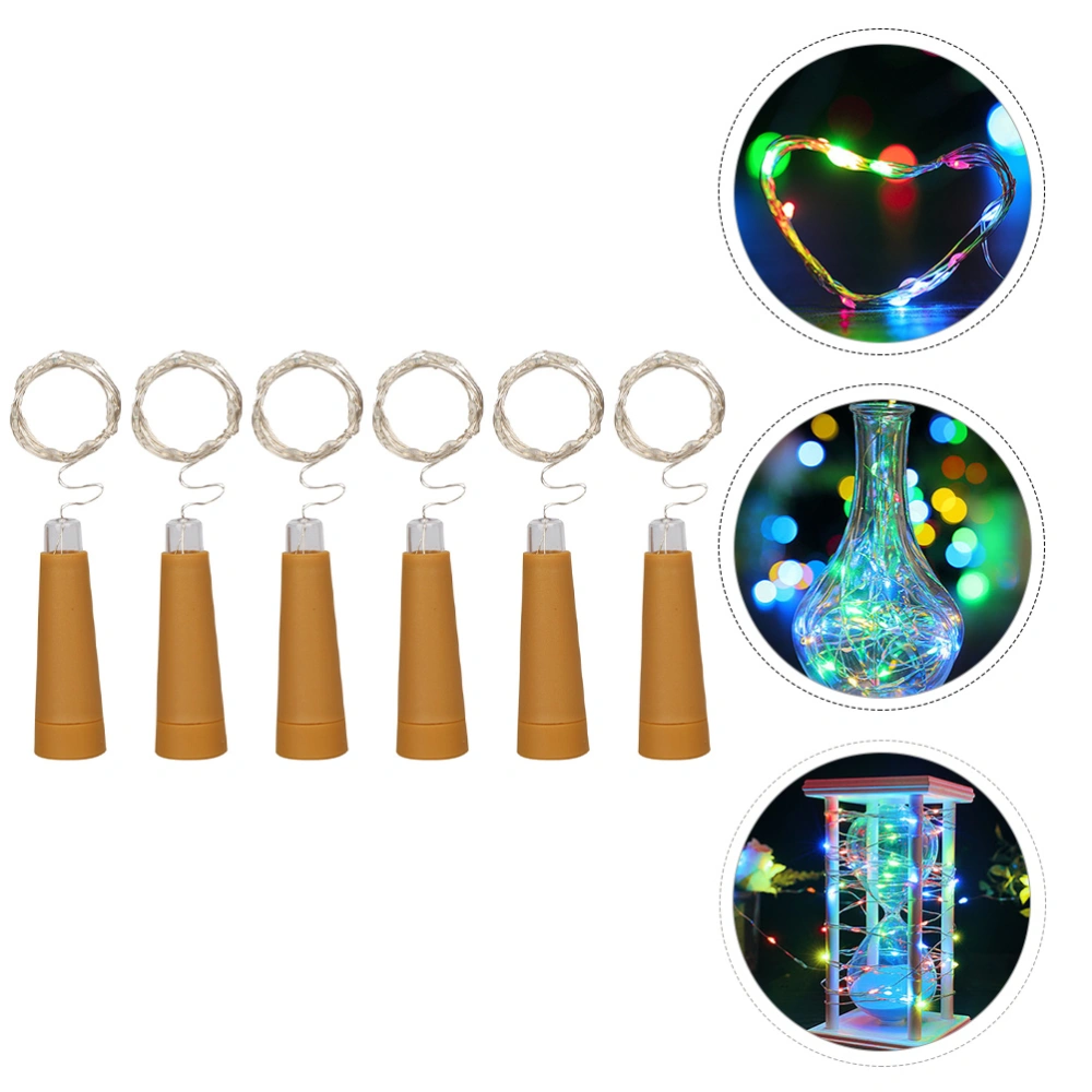 6 Pcs Christmas Wine Bottle String Light LED Decorative Lamp String (No Battery)