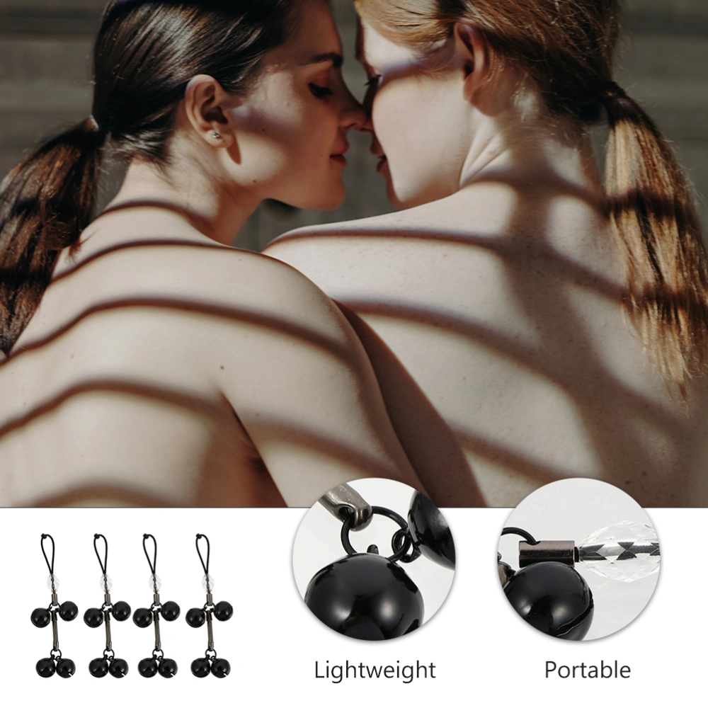 4pcs Women Nipples Rings Bells Pendants Breast Clips Couple Flirting Toys