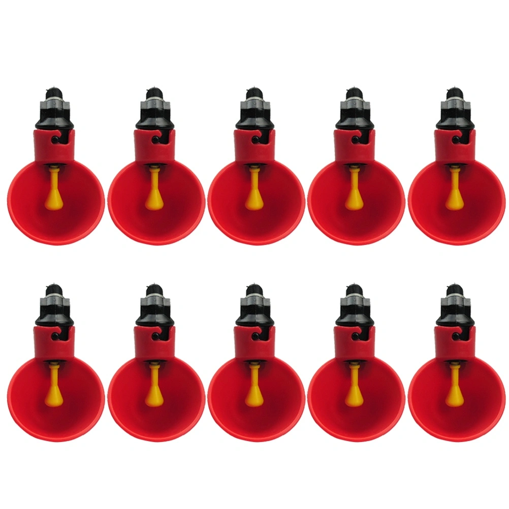 10PCS Chicken Automatic Drinking Bowl Quail Drinking Bowl Chicken Drinking Bowl for Water Tube (Red)