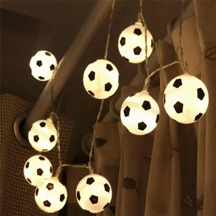 Soccer String Light Battery Operated Soccer String Light Sports Theme Party Light Decoration without Battery