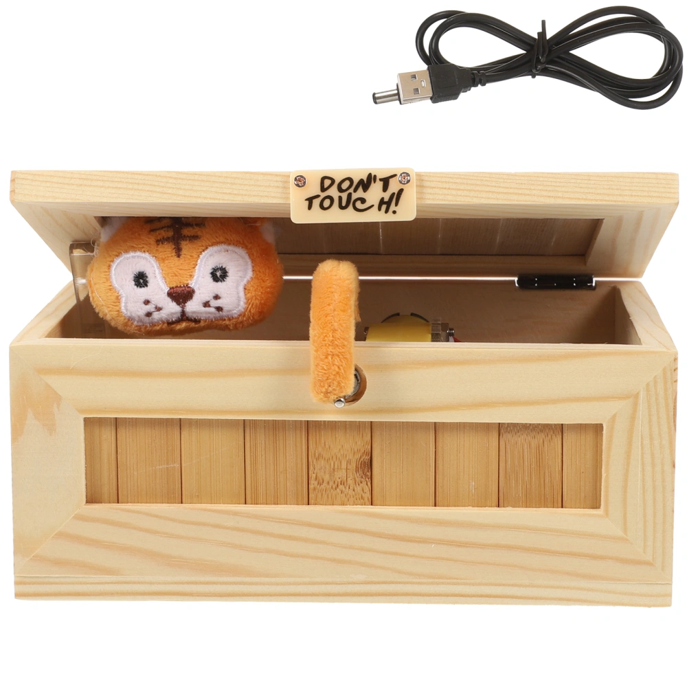 Wood Box Tricky Toys Urban Spoof Tiger Toy Creative Stress Relief Toy Horror Boring Box Toy for Kids Friends