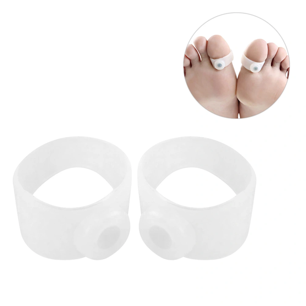 5 Pair Silicone Foot Toe Ring Body Slimming Toe Rings PU Magnetic Toe Rings Multi-purpose Toe Ring for Home Women Use (White)