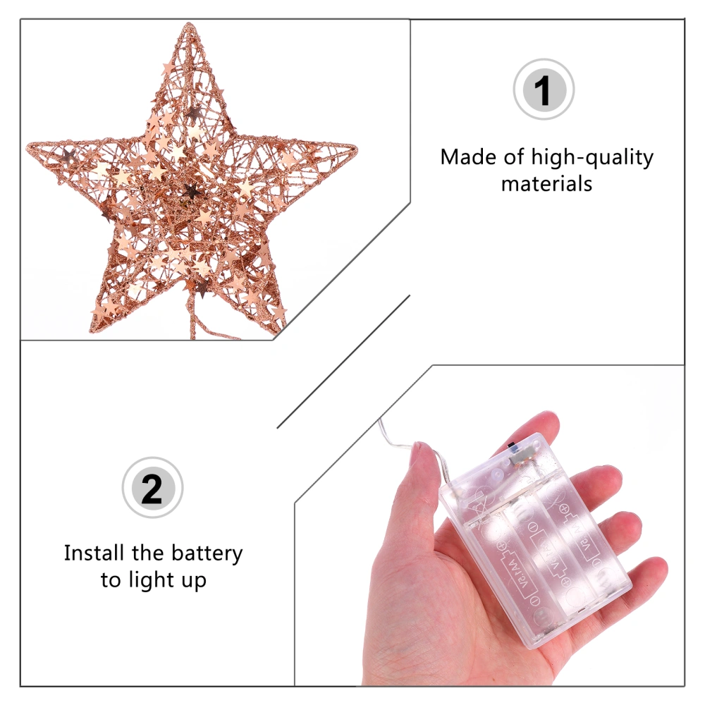 1Pc Christmas Tree Topper Decor Star Decor Prop Hollow Star Without Battery