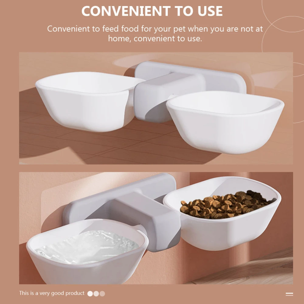 1Pc Wall-mounted Cat Food Container Pet Plastic Feeder Hanging Pet Bowl