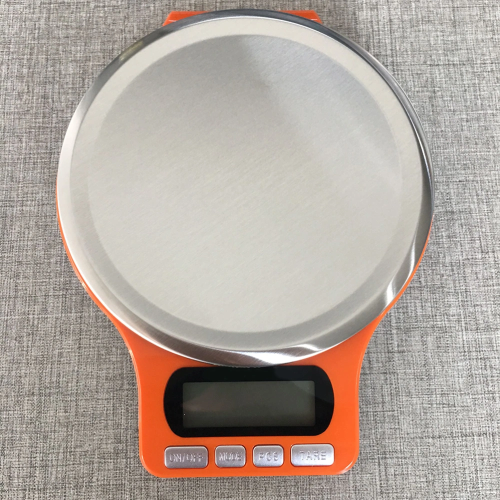 Portable Mini Digital Scale Ultra Slim Multifunction Easy to Clean Large Display Electronic Platform Scale for Tea Leaf Kitchen Food Jewelry - Orange (3kg/0.1g)