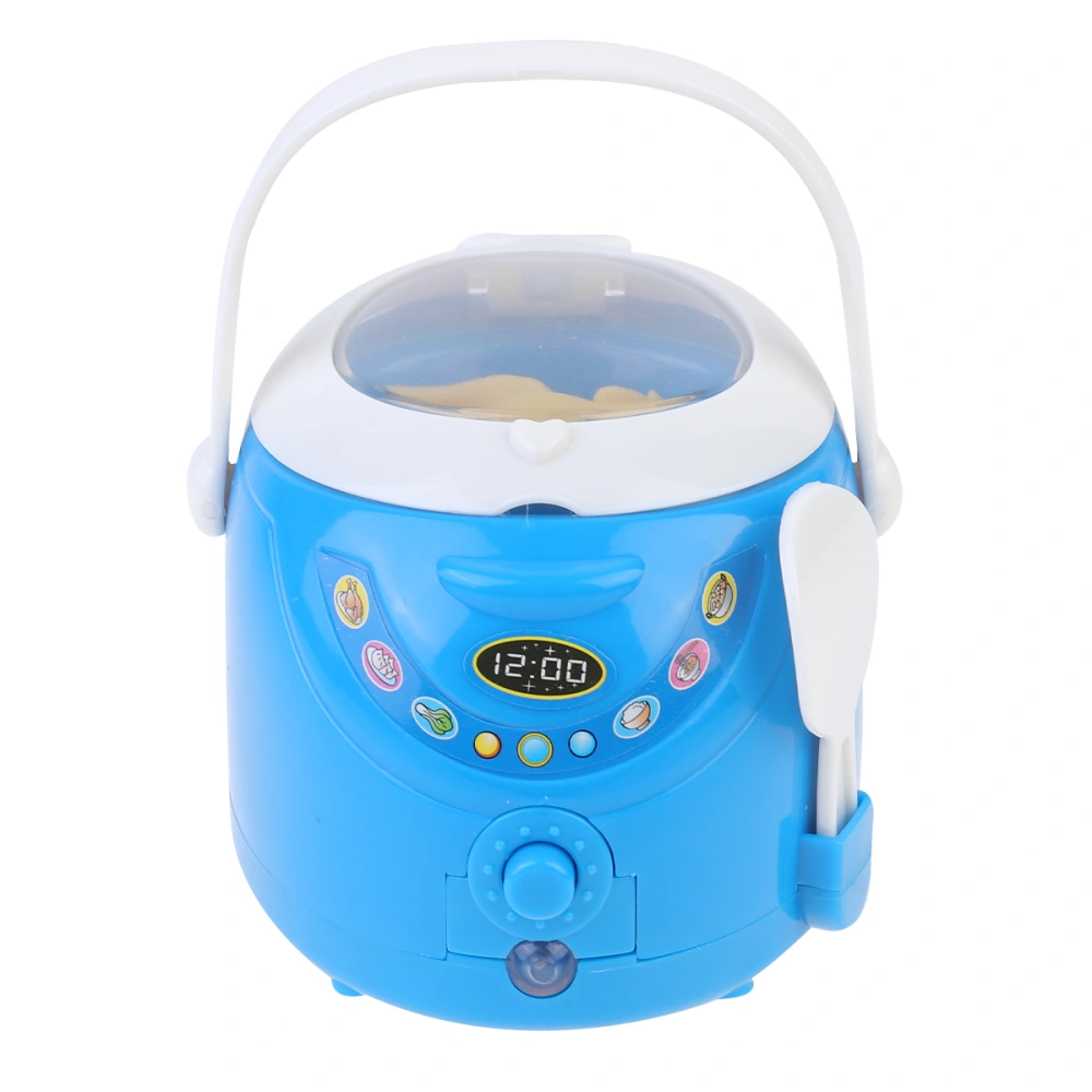 Children Pretend Play Toy Kids Educational Playset Toy Simulative Home Appliances Plaything (Blue Rice Cooker Without Battery)