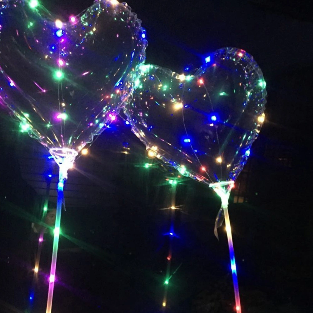 3 Sets Glowing Heart Shape Balloon Flashing Decorative Balloons Party Decoration Supplies for Birthday Festival Bar without Battery
