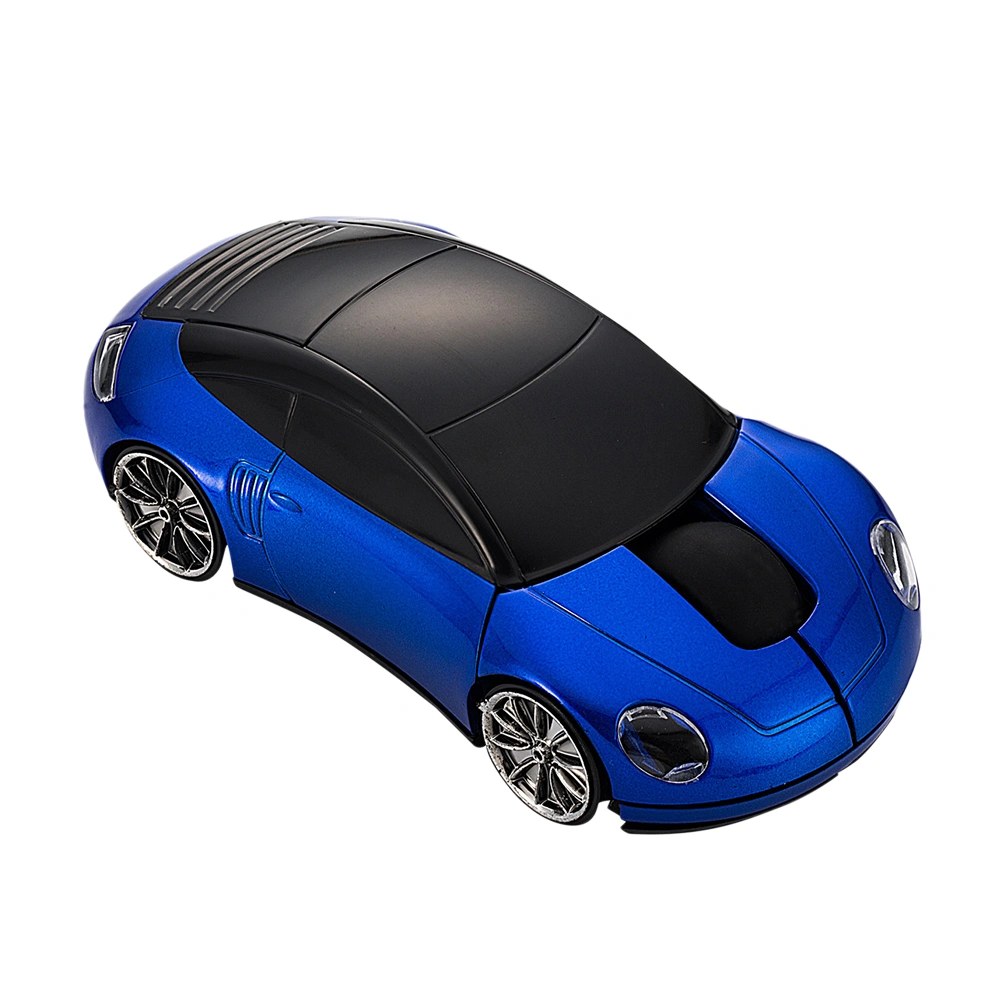2.4GHz 3D Car Shape Wireless Optical Mouse USB Gaming Mouse without Battery for PC Laptop (Blue)
