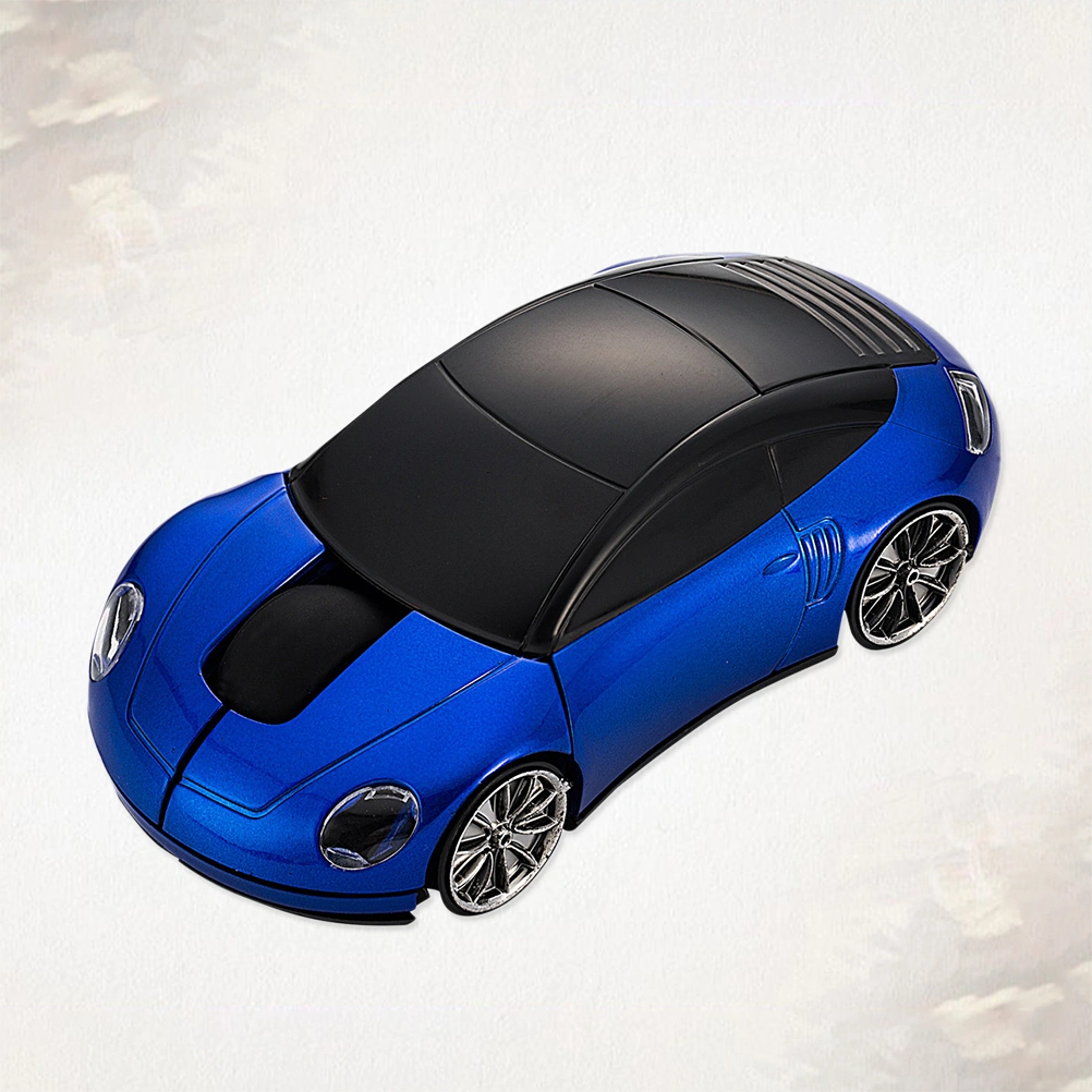 2.4GHz 3D Car Shape Wireless Optical Mouse USB Gaming Mouse without Battery for PC Laptop (Blue)