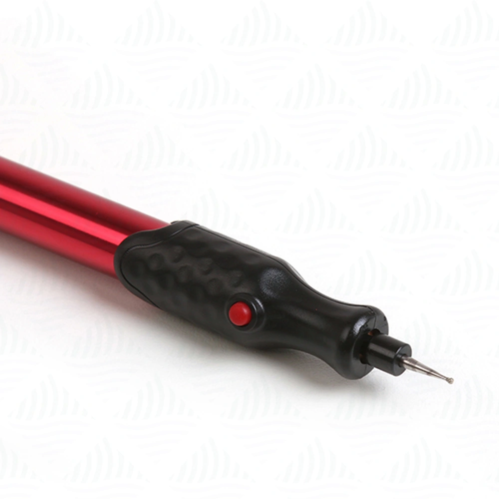 1PC Precision Engraving Pen Mini DIY Electric Engraving Tool Glass Metal Engraver Pen No Battery (Red)