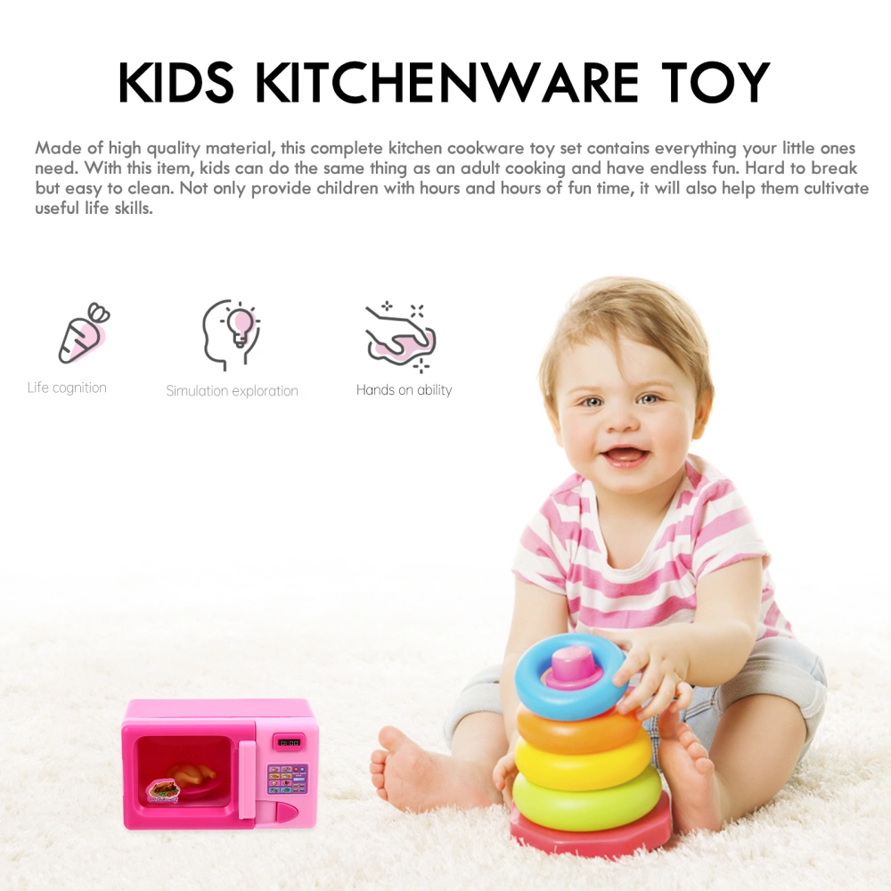 1pc Mini House Microwave Oven Toy Simulation Kitchen Appliance Model Toy (Pink)