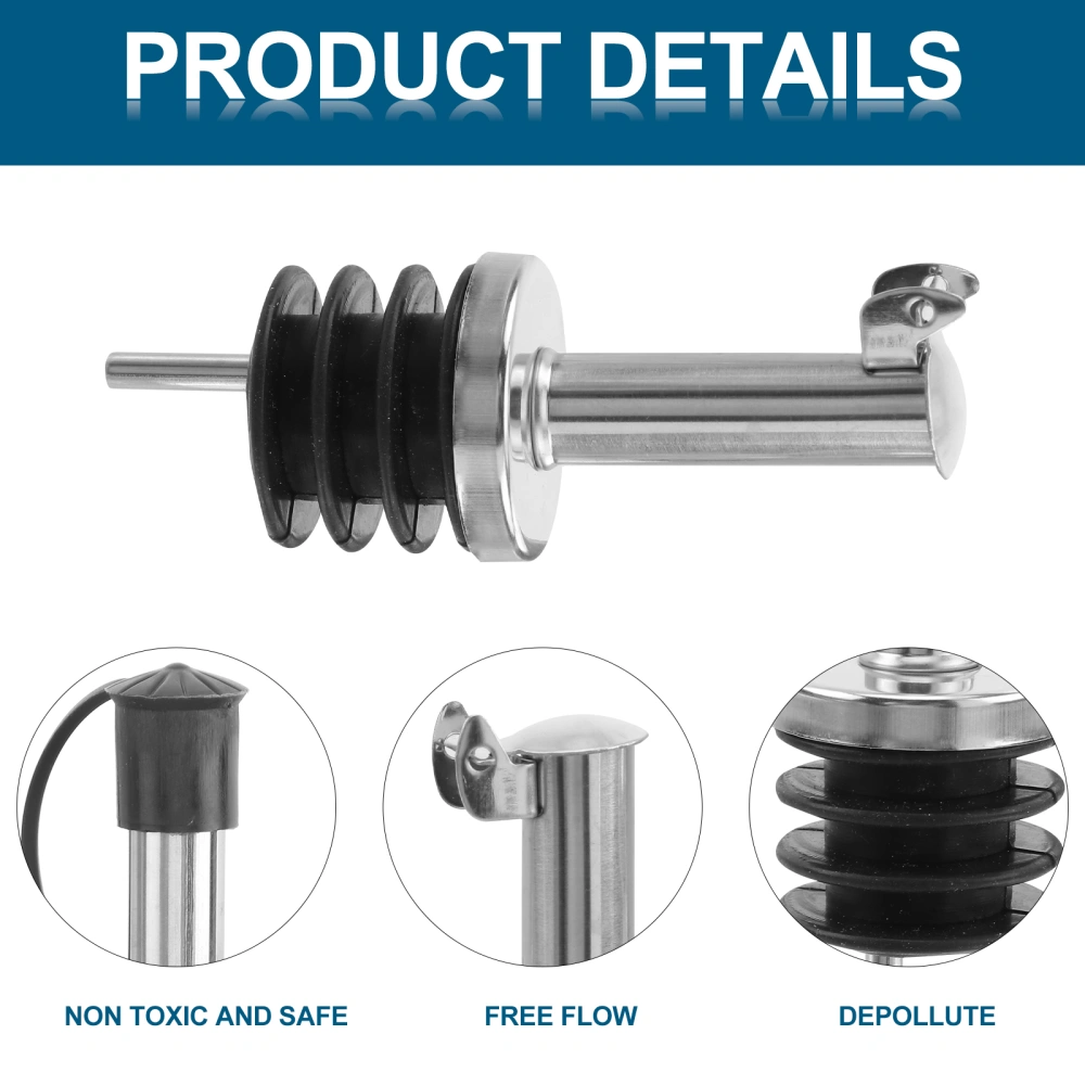 8pcs Stainless Steel Oil Stopper with Sauce Bottle Nozzle Oil Pourer Mouth Kitchen Accessories