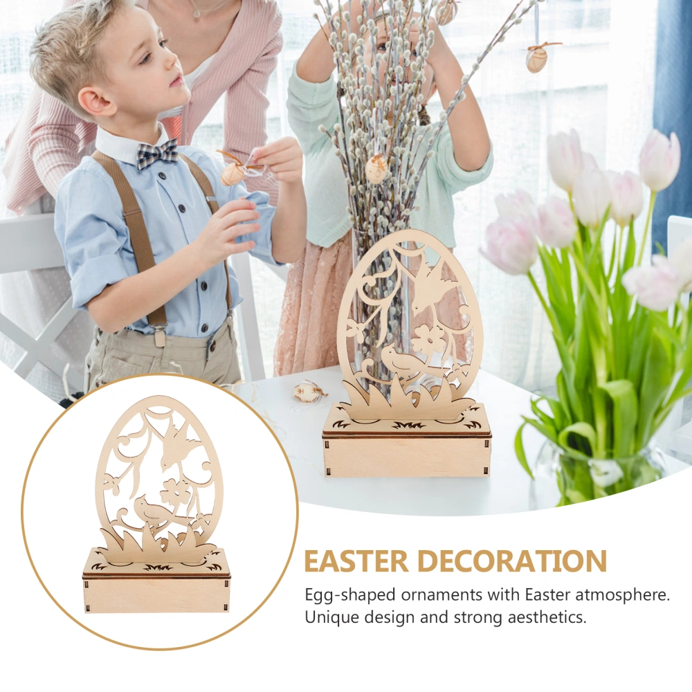 Wooden Easter Ornament Unique Easter Luminous Festival Desktop Scene Decor