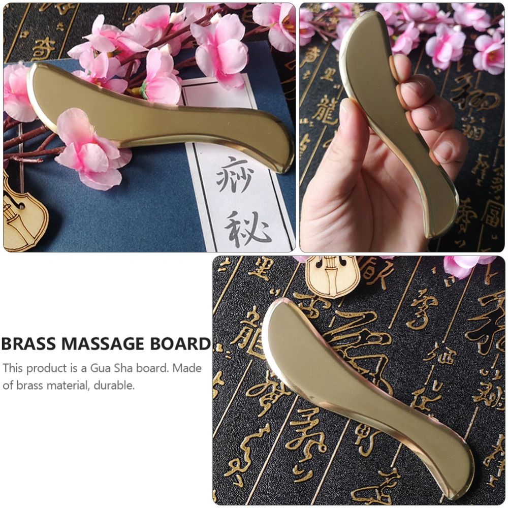 1pc Brass Scraping Plate Massaging Board Gua Sha Board Massaging Tool (Brassy)