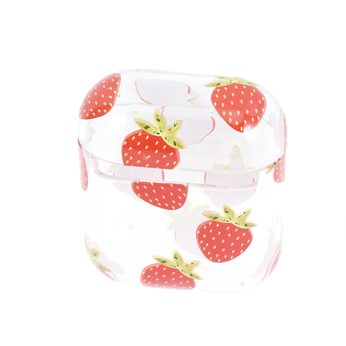 Wireless Earphone Protector Clear Full Protective Headset Case Cover Compatible for AirPods (Strawberry)