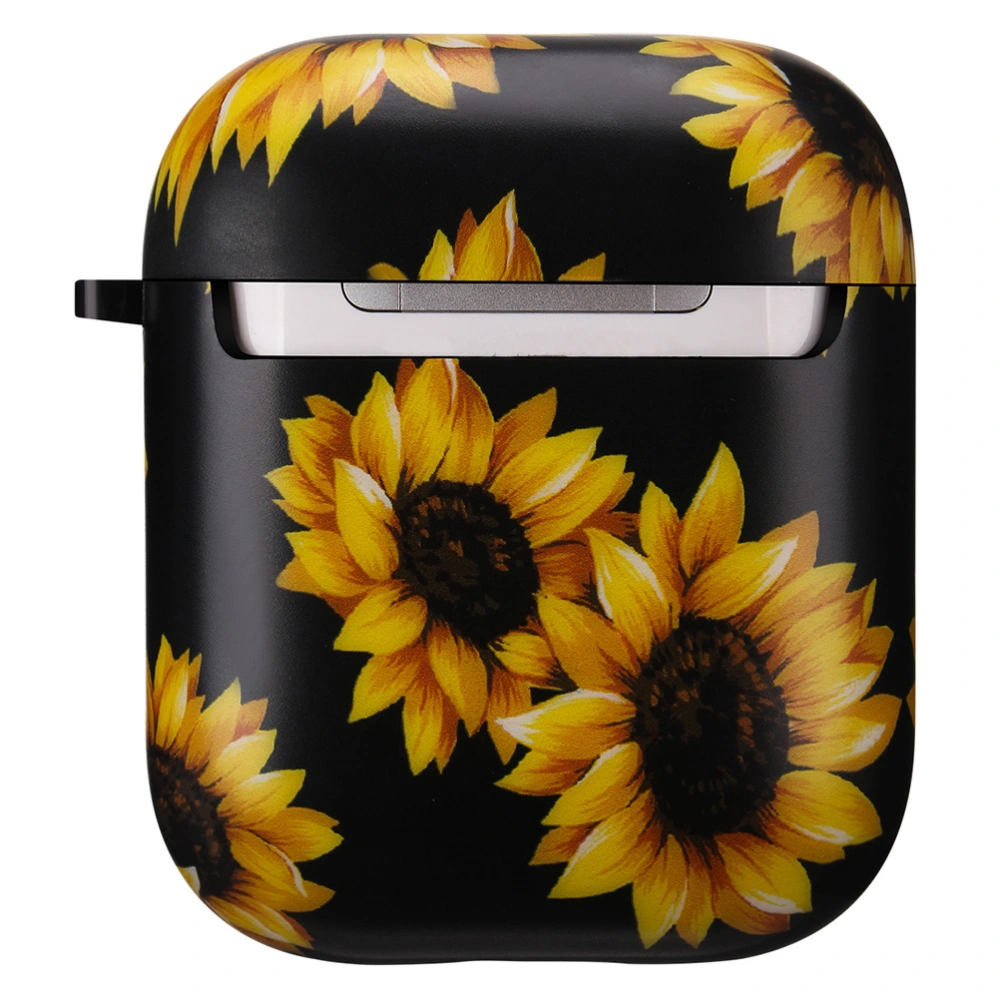 Wireless Earphone Protector TPU Protective Headset Case Universal Cover Compatible for AirPods 1/2 (Sunflower)