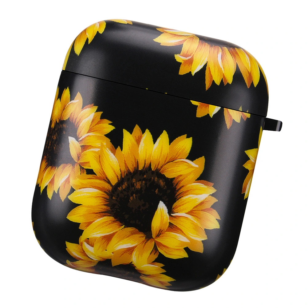 Wireless Earphone Protector TPU Protective Headset Case Universal Cover Compatible for AirPods 1/2 (Sunflower)